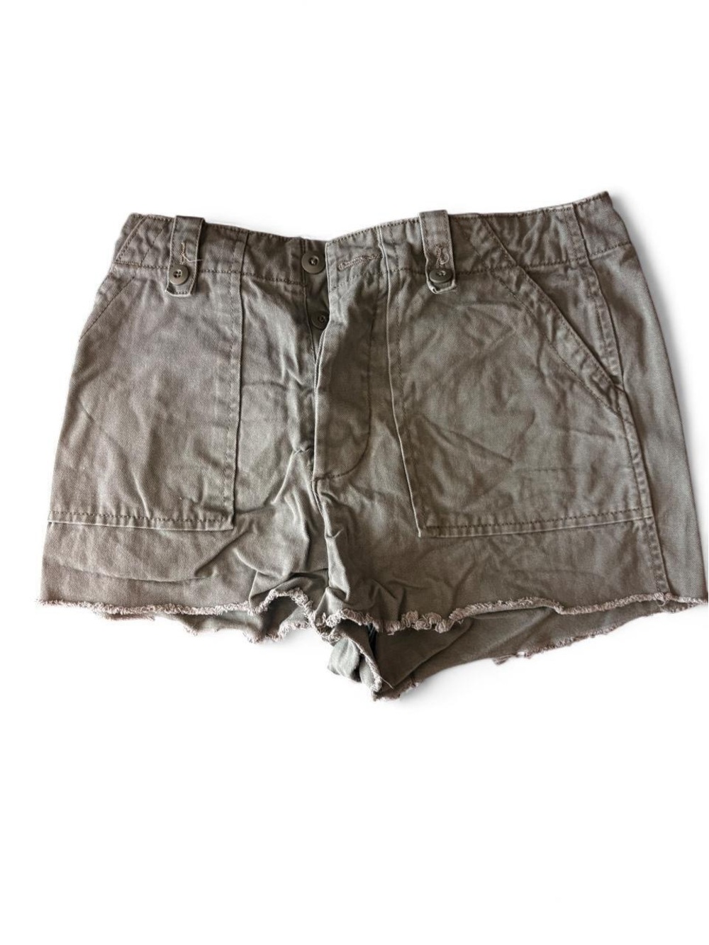 Forever 21 Olive Green Frayed-Hem Women's Shorts